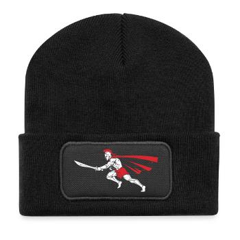 Spartan Attack Sword Maskottchen Spartan Dash - Recycelte Patch Beanie - Schwarz - Vorne