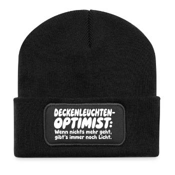 Deckenleuchten-Optimist - Recycelte Patch Beanie - Schwarz - Vorne