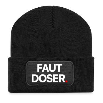 Faut doser - Beanie recyclé à patch - noir - Devant