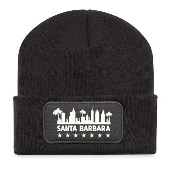 Silhouette côtière de Santa Barbara - Beanie recyclé à patch - charbon - Devant