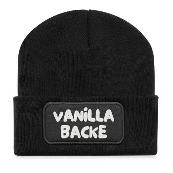 Vanillabacke - Recycelte Patch Beanie - Schwarz - Vorne