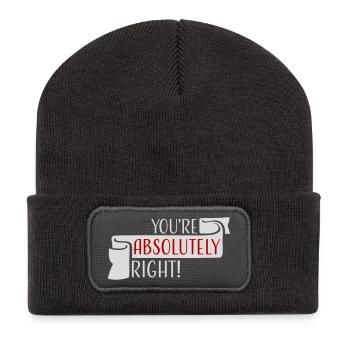 You're Absolutely Right Lustig Sarkastisch KI Logo - Recycelte Patch Beanie - Dunkelgrau - Vorne