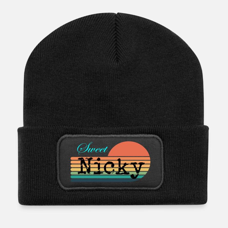 Nicky sweet Nicky Rétro Vintage - Beanie recyclé à patch - noir