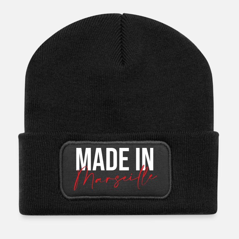 Made in Marseille - Beanie recyclé à patch - noir