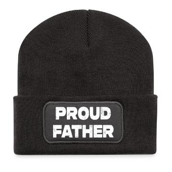 Fier Père Emblème - Beanie recyclé à patch - charbon - Devant