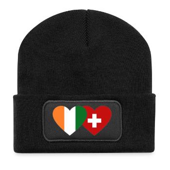 Drapeau de la Côte d’Ivoire Suisse Cœur - Beanie recyclé à patch - noir - Devant