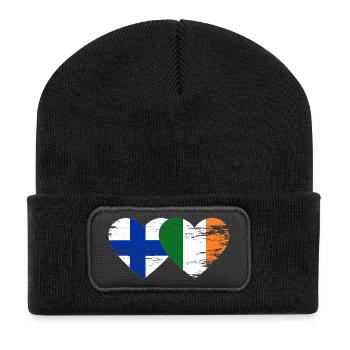 Finnland_Irland_Flagge_Herz_used - Beanie recyclé à patch - noir - Devant