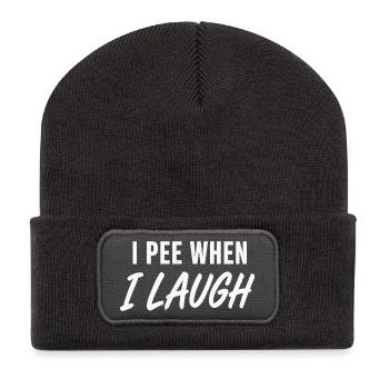 I PEE WHEN I LAUGH Shirt - Recycelte Patch Beanie - Dunkelgrau - Vorne