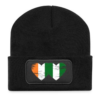 Drapeau du Nigeria de Côte d’Ivoire utilisé - Beanie recyclé à patch - noir - Devant