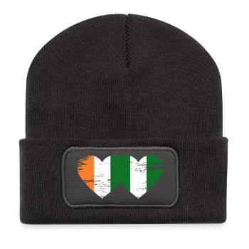 Drapeau du Nigeria de Côte d’Ivoire utilisé - Beanie recyclé à patch - charbon - Devant