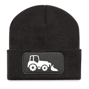 Tractor Silhouette Front End Loader - Recycled Patch Beanie - dark grey - Front