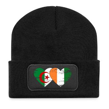 Cœur du drapeau de la Côte d’Ivoire d’Algérie utilisé - Beanie recyclé à patch - noir - Devant