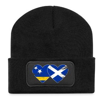 Curacao_Schottland_Flagge_Herz_used - Recycled Patch Beanie - black - Front