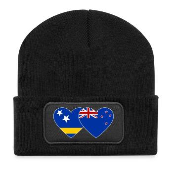 Curacao_Neuseeland_Flagge_Herz - Recycled Patch Beanie - black - Front