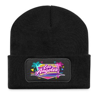 Los Angeles Neon Pink - Recycled Patch Beanie - black - Front