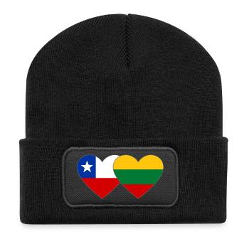 Chile_Estland_Flagge_Herz - Recycled Patch Beanie - black - Front