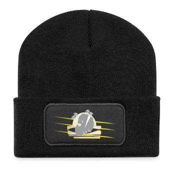 Motorcycle Chopper Helmet - Recycled Patch Beanie - black - Front