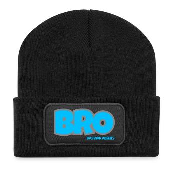 BRO. DAS WAR ABSEITS - Recycelte Patch Beanie - Schwarz - Vorne