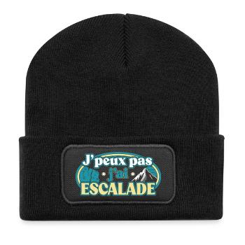 J'peux pas j'ai Escalade - Beanie recyclé à patch - noir - Devant