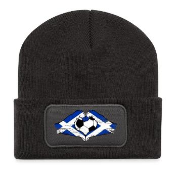 Scotland flag hands heart shape used - Recycled Patch Beanie - dark grey - Front