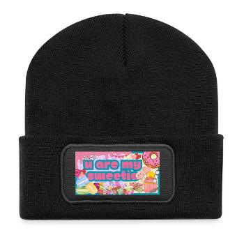 Tu es mon chéri - Beanie recyclé à patch - noir - Devant