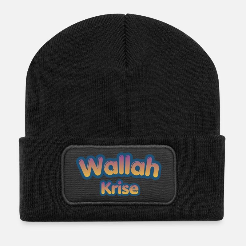 Wallah Krise - Recycelte Patch Beanie - Schwarz