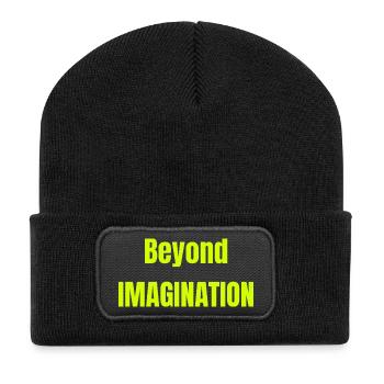 Jenseits der Vorstellungskraft Neon - Recycelte Patch Beanie - Schwarz - Vorne