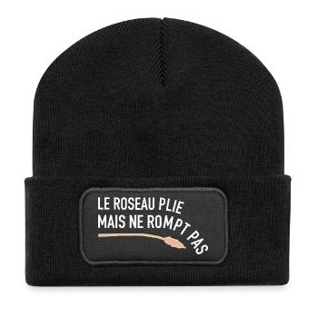 Le roseau pli mais ne rompt pas - Epreuves - Beanie recyclé à patch - noir - Devant