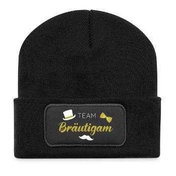 Team Bräutigam - Recycelte Patch Beanie - Schwarz - Vorne
