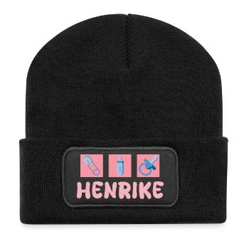 Cadeau pour Henrike - Beanie recyclé à patch - noir - Devant
