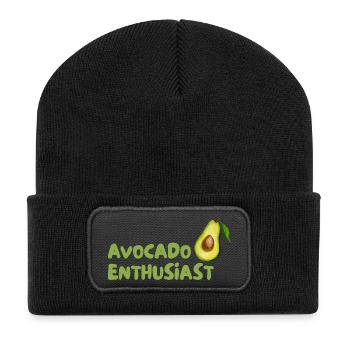 Avocado Enthusiast Design - Beanie recyclé à patch - noir - Devant