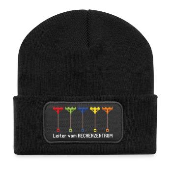 keine Zeit das Rechenzentrum ruft Gartenoutfit - Recycelte Patch Beanie - Schwarz - Vorne