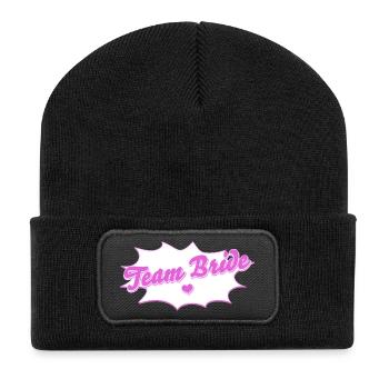 Équipe de mariée de célibataires - Design de soirée de jeune fille - Beanie recyclé à patch - noir - Devant