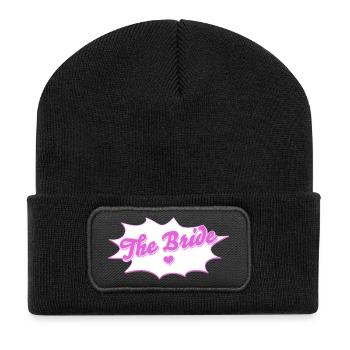 JGA The Bride - Junggesellinnenabschied Design - Recycelte Patch Beanie - Schwarz - Vorne