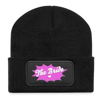 JGA The Bride - Junggesellinnenabschied Design - Recycelte Patch Beanie - Schwarz - Vorne