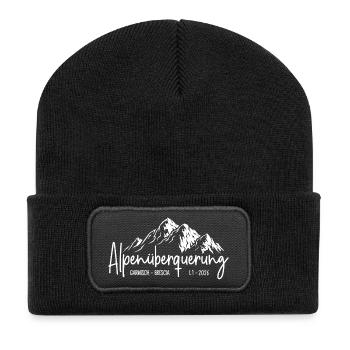 Alpenüberquerung L1 Garmisch Brescia 2026  - Recycelte Patch Beanie - Schwarz - Vorne