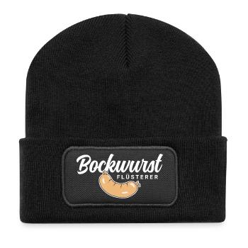 Bockwurst Flüsterer - Recycelte Patch Beanie - Schwarz - Vorne