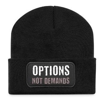Options Not Demands PDA Neurodivergent Autonomie - Recycelte Patch Beanie - Schwarz - Vorne