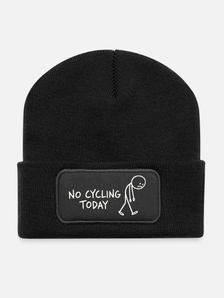 No Cycling Today – Lustiger Radfahrer Pausentag - Recycelte Patch Beanie - Schwarz