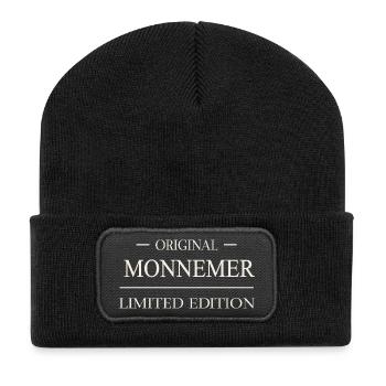 Original Monnemer Limited Edition Mannheim Spruch - Recycelte Patch Beanie - Schwarz - Vorne