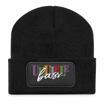 Ukulele Bass - Recycelte Patch Beanie - Schwarz - Vorne