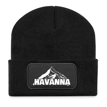 Geschenk für Havanna - Recycelte Patch Beanie - Schwarz - Vorne