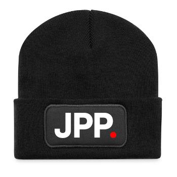 JPP | Humour fatigue bureau minimaliste - Beanie recyclé à patch - noir - Devant