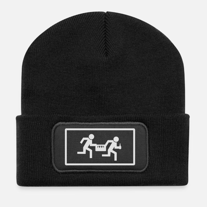Bierkastenlauf_Kontour - Recycelte Patch Beanie - Schwarz