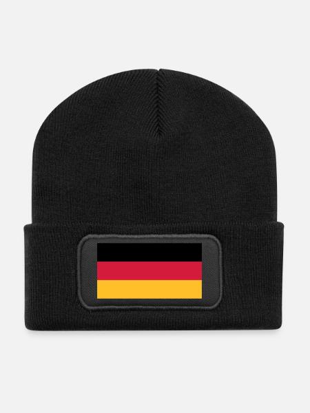 Deutschlandflagge - Recycelte Patch Beanie - Schwarz