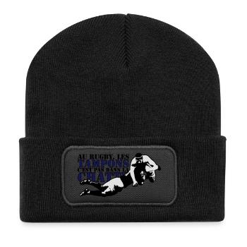 Humour Rugby - Beanie recyclé à patch - noir - Devant