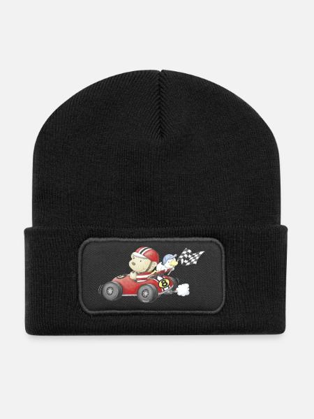 PP_Rennfahrer_01 - Beanie recyclé à patch - noir