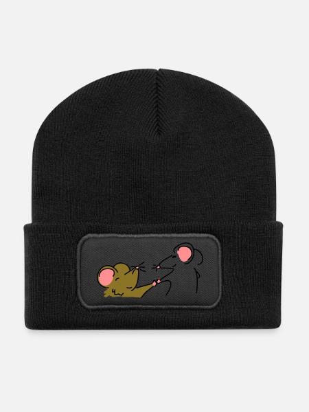 Mäusefreunde - Recycelte Patch Beanie - Schwarz