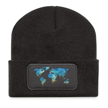 carte transparente - Beanie recyclé à patch - charbon - Devant