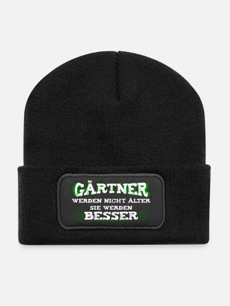 Gärtner werden nur besser - Recycelte Patch Beanie - Schwarz